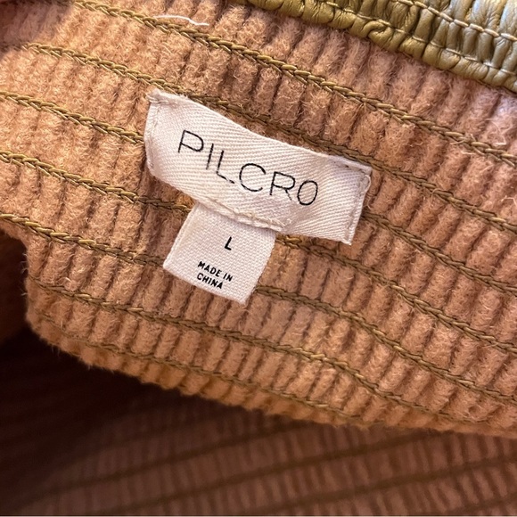 Anthropologie Pilcro Faux Leather Smocked Wide-Leg Jumpsuit Size Large - Picture 5 of 6